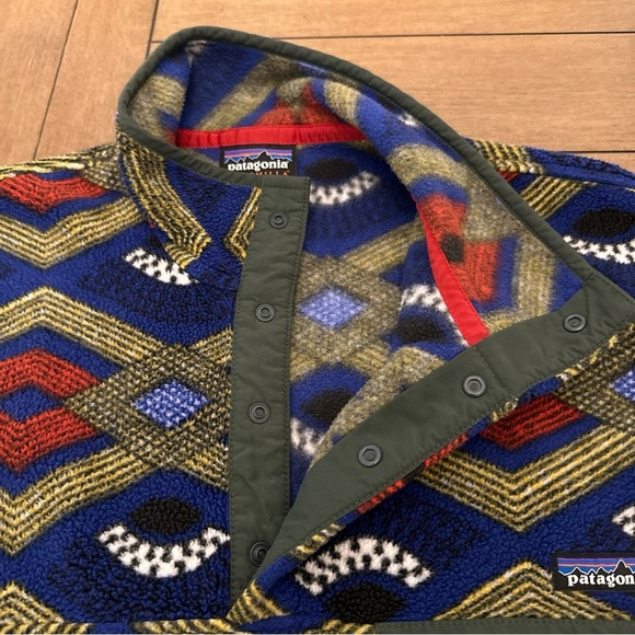 Patagonia Synchilla Fleece Pullover Mens Size Small Slowfoot Snap T Aztec 2014 - Picture 11 of 12